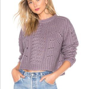 ASTR the Label Georgia Cable Knit Sweater in Lilac